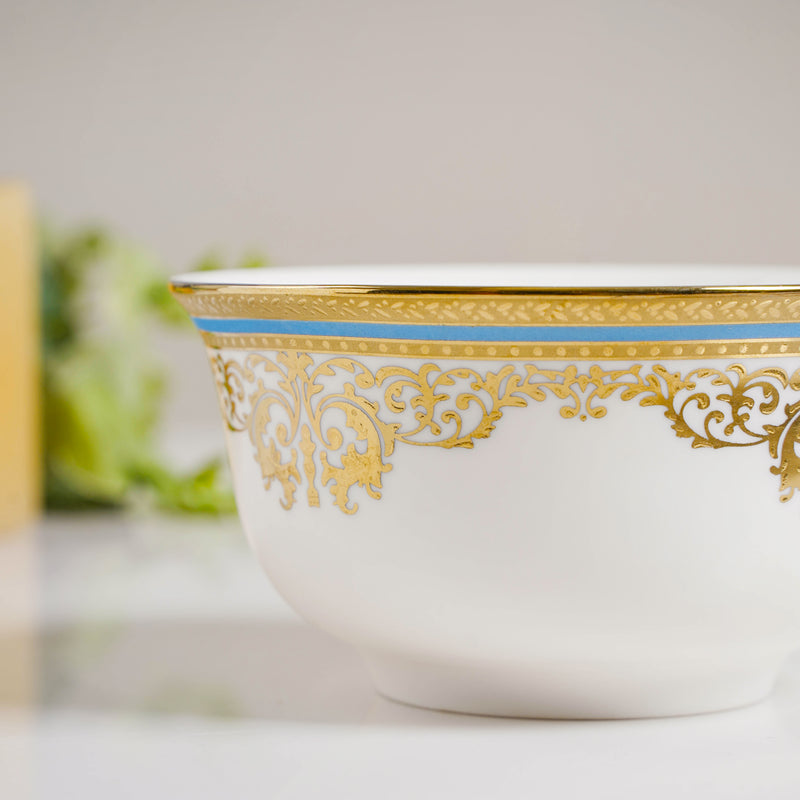 Aurelea Floral Dessert Bowl 300 ml - Bowl, soup bowl, ceramic bowl, snack bowls, curry bowl, popcorn bowls | Bowls for dining table & home decor