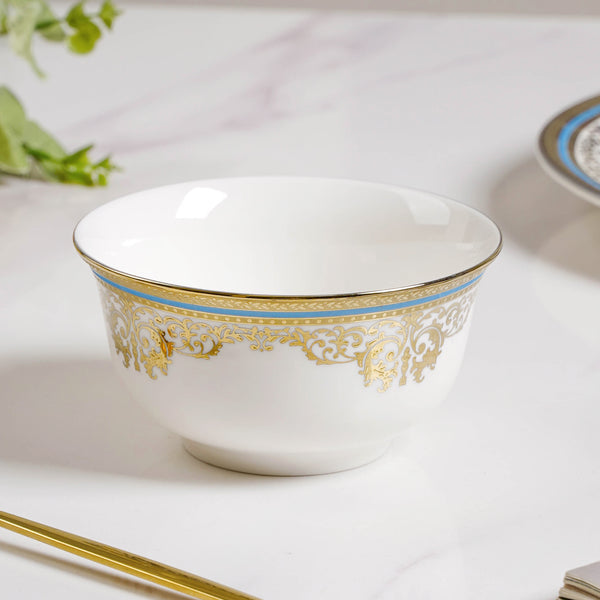 Aurelea Floral Dessert Bowl 300 ml - Bowl, soup bowl, ceramic bowl, snack bowls, curry bowl, popcorn bowls | Bowls for dining table & home decor