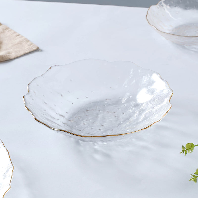 Glass Plate and Bowl Set of 3