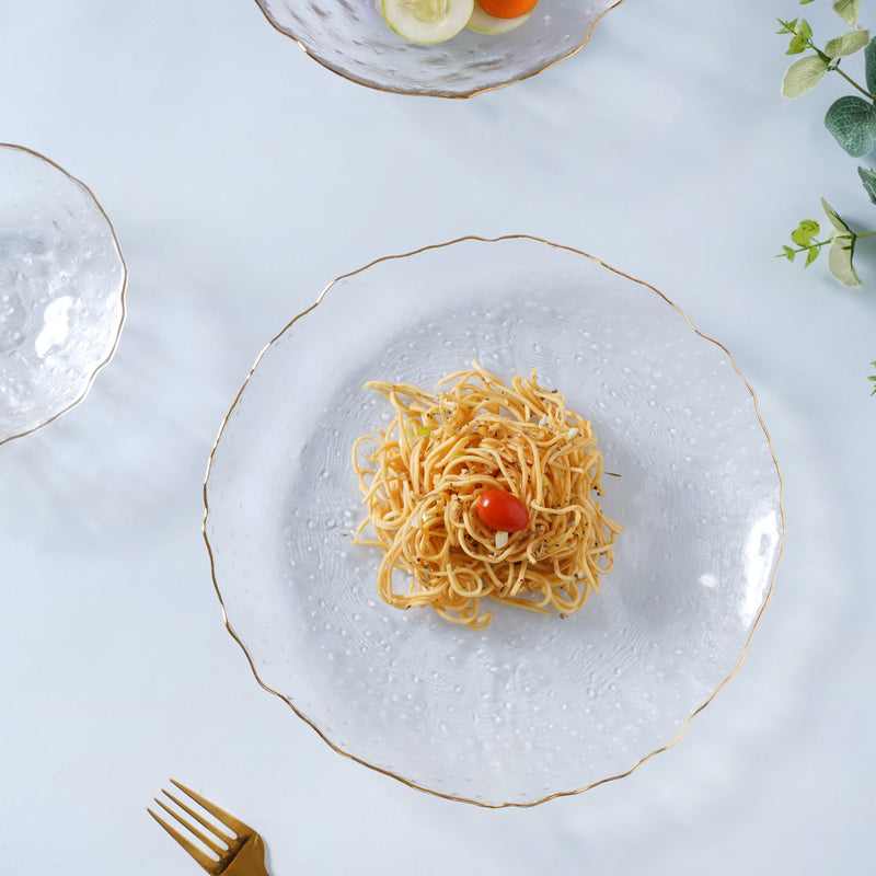 Glass Plate and Bowl Set of 3