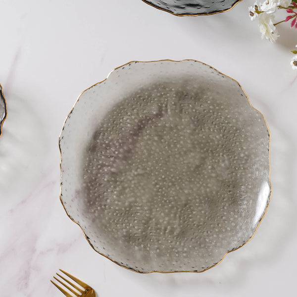 Glass Grey Dish Set of 3