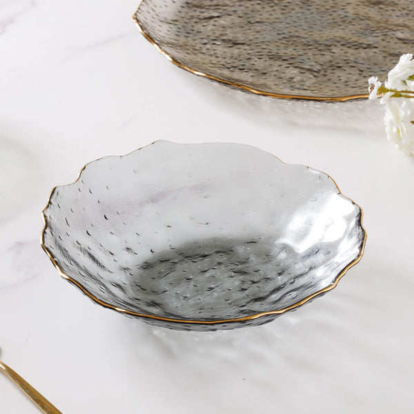 Glass Grey Dish Set of 3