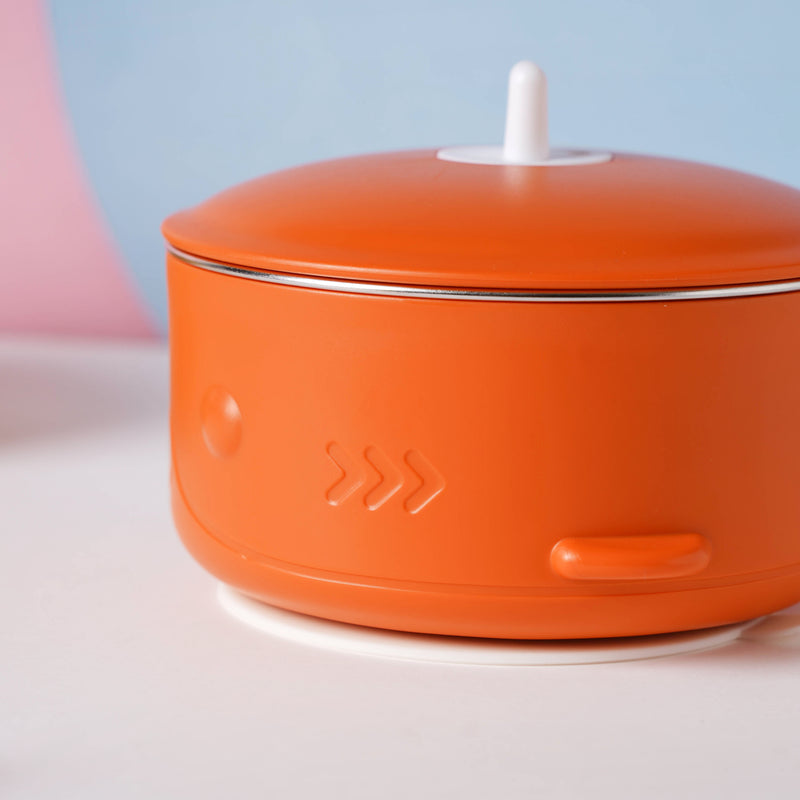Whale Double Walled Anti-Slip Feeding Bowl Orange 400 ml - Kids Lunch Box