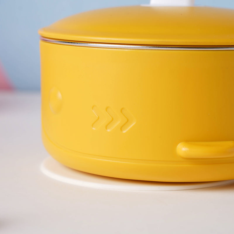 Whale Double Walled Anti-Slip Feeding Bowl Yellow 400 ml - Kids Lunch Box