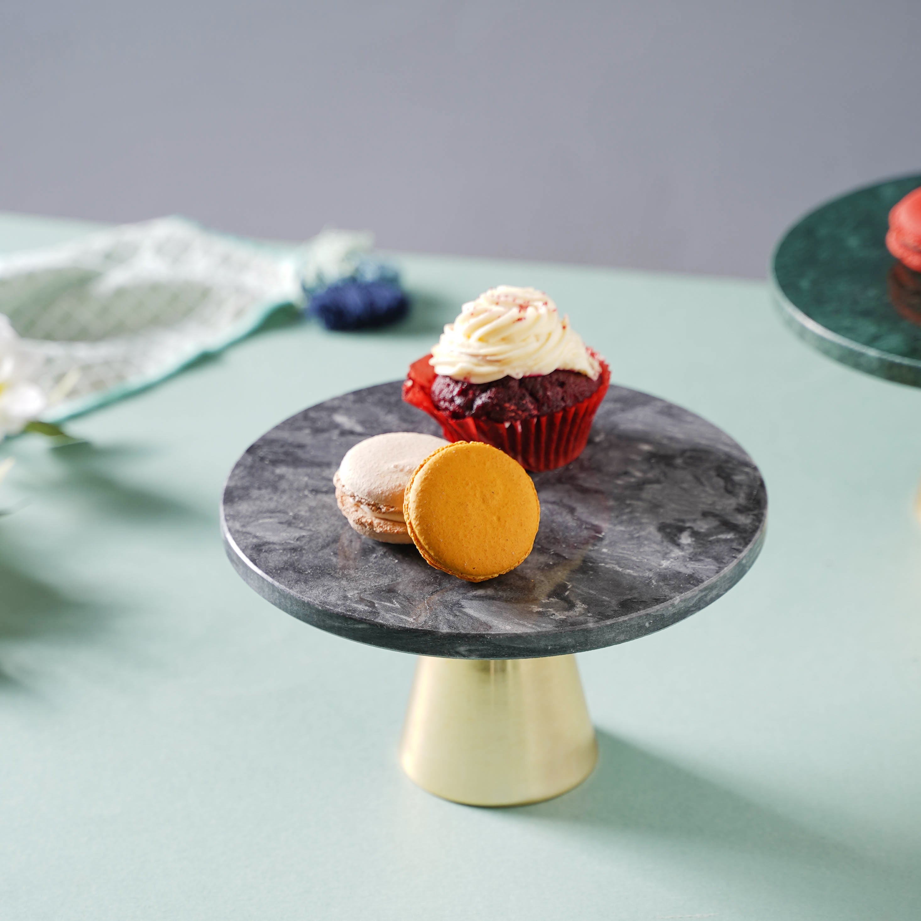 Grey Marble Cake Stand 8 Inch Online - Premium Cake Stand 