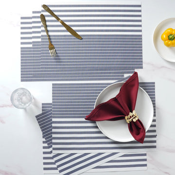 Striped PVC Table Mat Set of 6