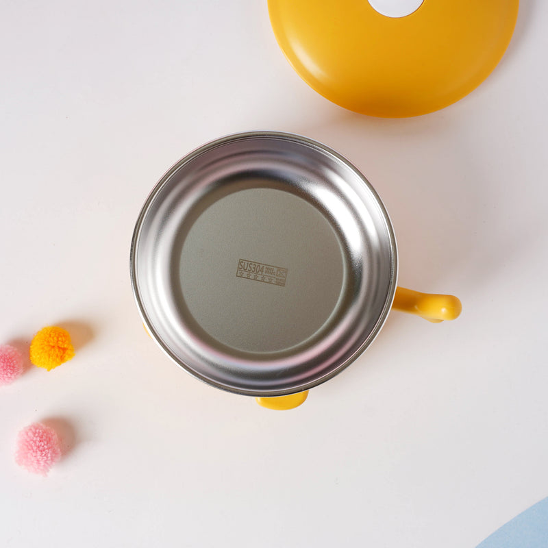 Whale Double Walled Anti-Slip Feeding Bowl Yellow 400 ml - Kids Lunch Box