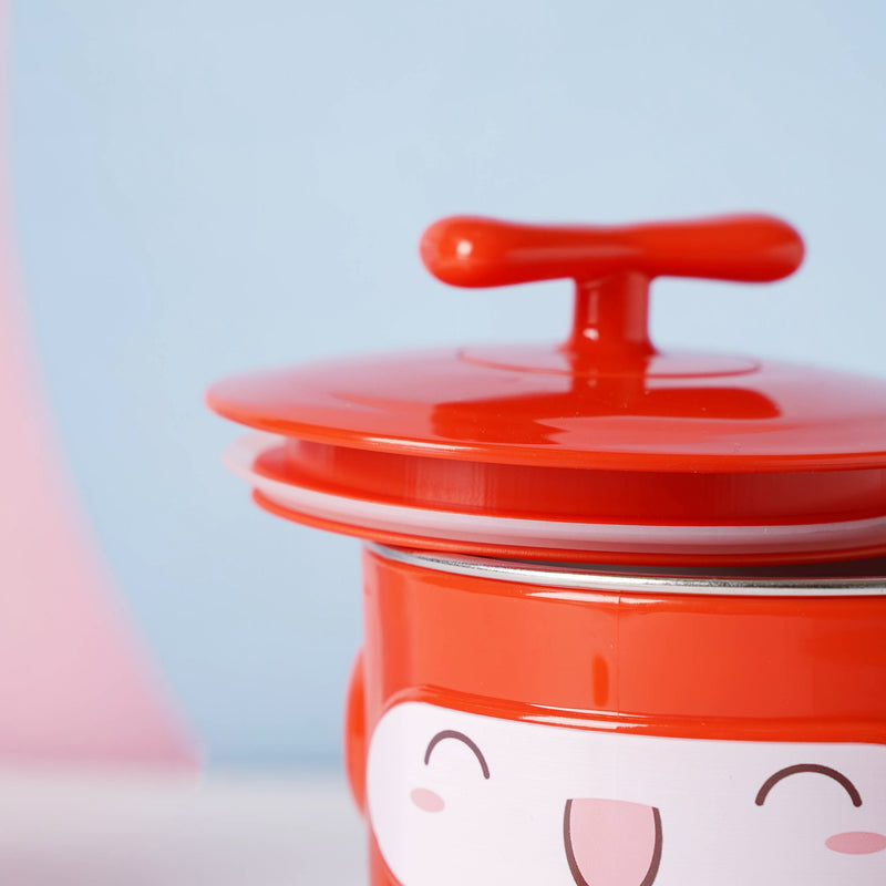 Cartoon Double Wall Stainless Steel Baby Bowl Red 200 ml - Kids Lunch Box