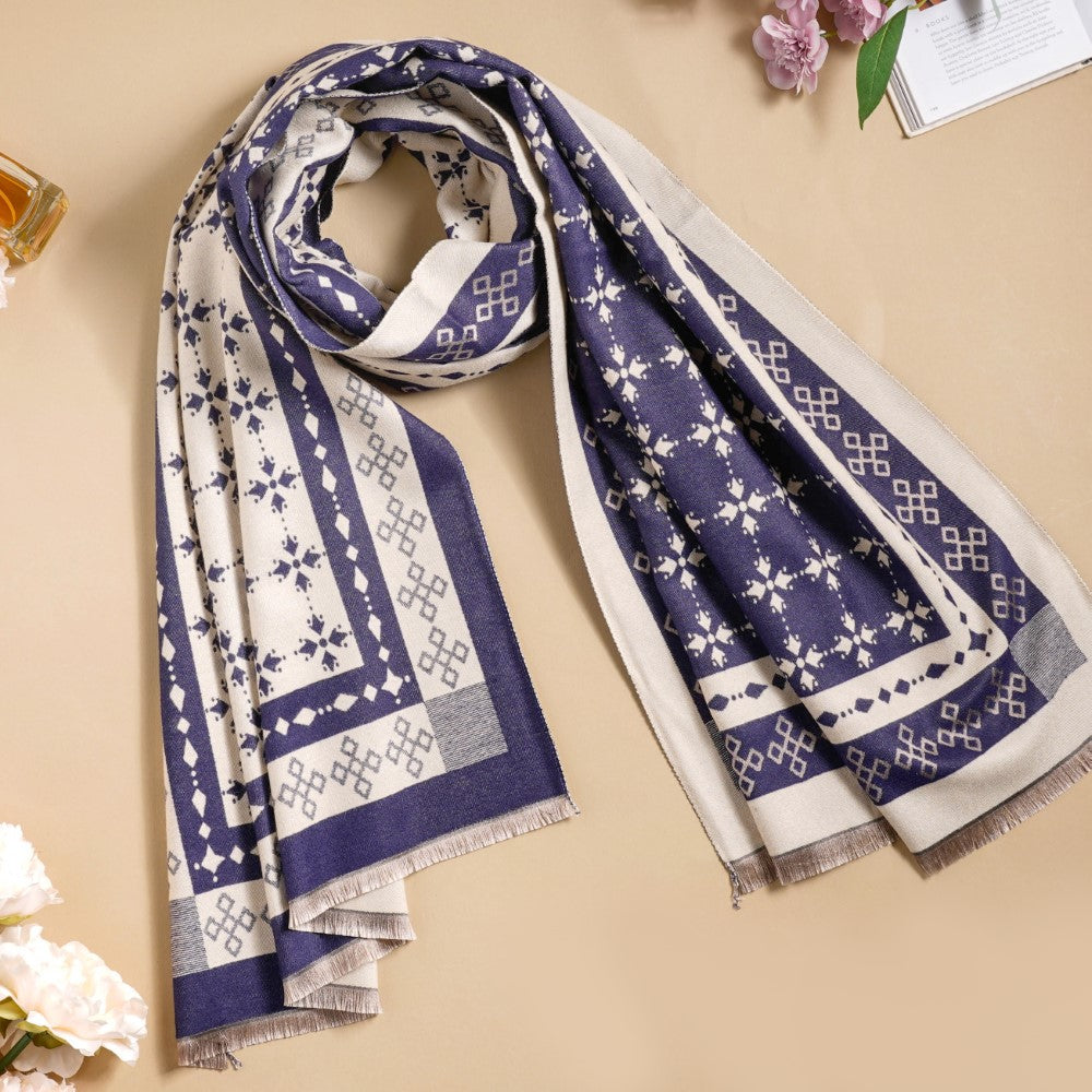 Abstract Printed Polyester Shawl Scarf For Women Online in India | Nestasia