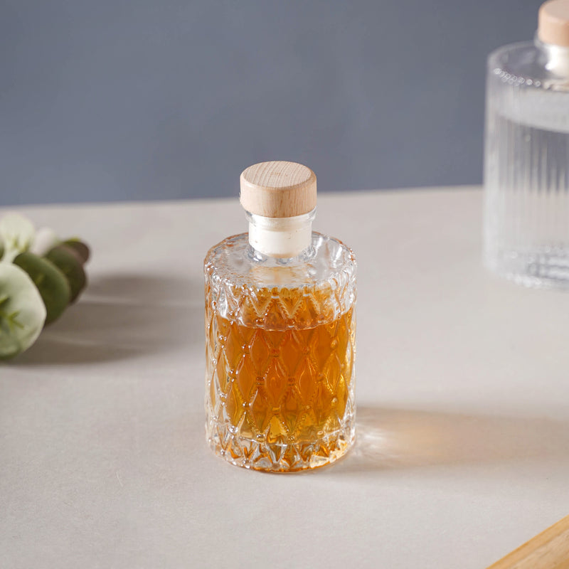 Diamond Textured Decanter with Cork - Water bottle, juice bottle, glass bottle | Bottle for Travelling & Dining Table