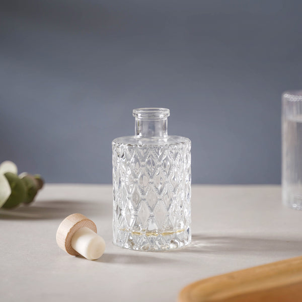 Diamond Textured Decanter with Cork - Water bottle, juice bottle, glass bottle | Bottle for Travelling & Dining Table