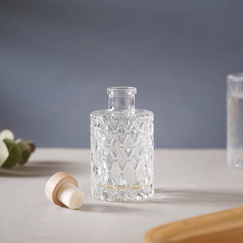 Diamond Textured Decanter with Cork - Water bottle, juice bottle, glass bottle | Bottle for Travelling & Dining Table