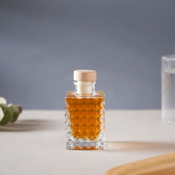 Square Textured Cork Glass Bottle