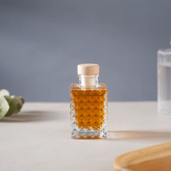 Square Textured Cork Glass Bottle