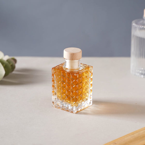 Square Textured Cork Glass Bottle