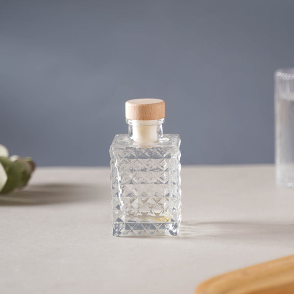 Square Textured Cork Glass Bottle