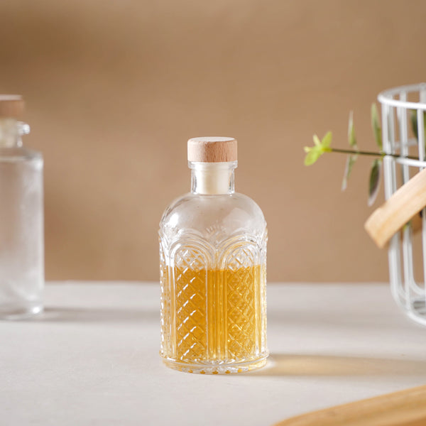 Medium Glass Decanter with Cork - Water bottle, juice bottle, mini bottle | Bottle for Travelling & Dining Table