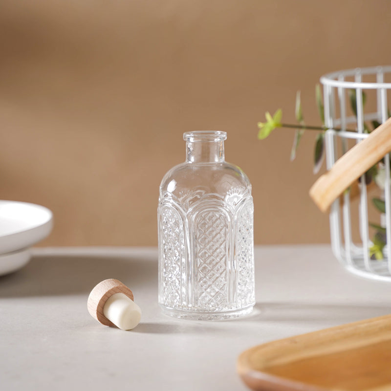 Medium Glass Decanter with Cork - Water bottle, juice bottle, mini bottle | Bottle for Travelling & Dining Table