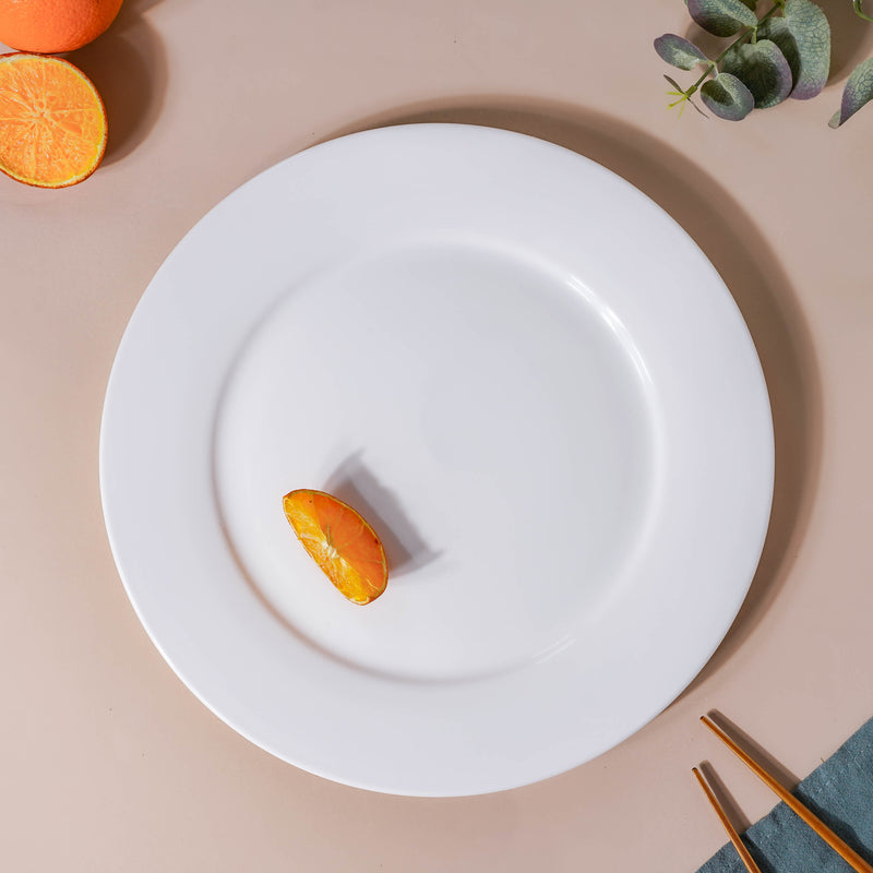 Classic White Dinner Plate 11.5 Inch - Serving plate, snack plate, ceramic dinner plates| Plates for dining table & home decor