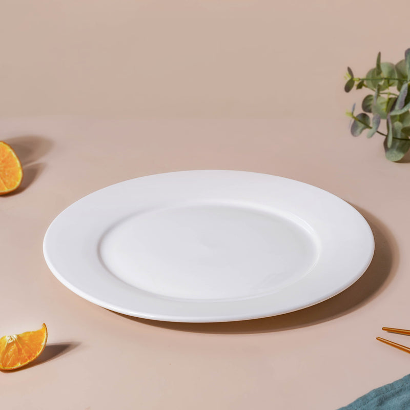 Classic White Dinner Plate 11.5 Inch - Serving plate, snack plate, ceramic dinner plates| Plates for dining table & home decor