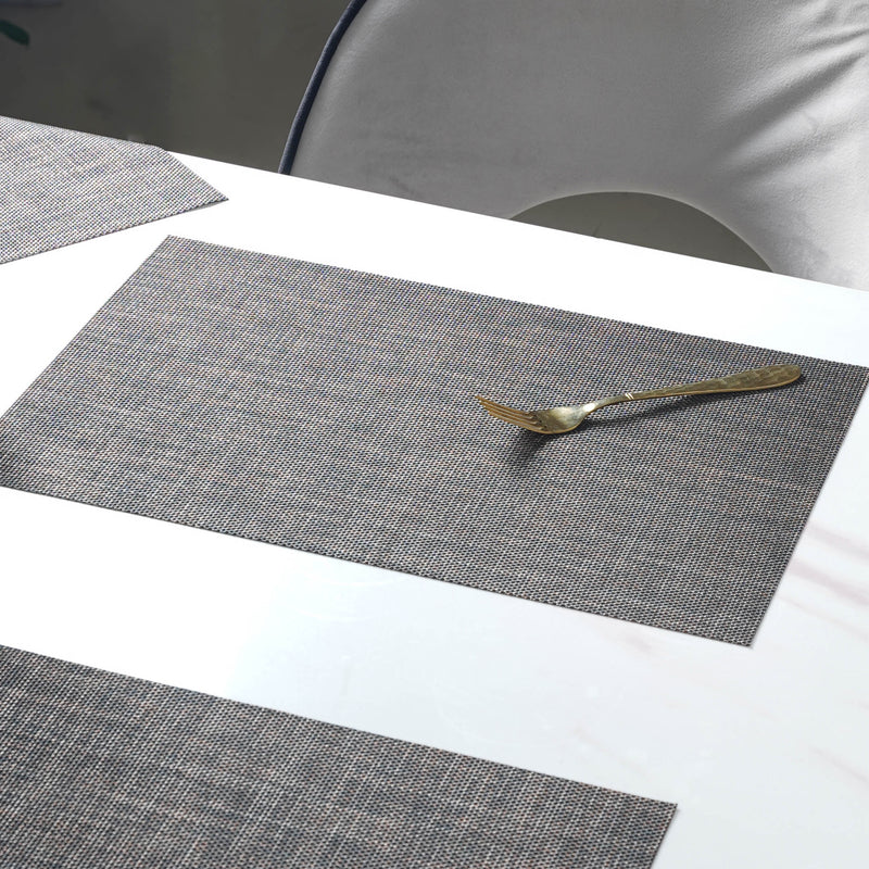 Black-brown PVC Table Mat Set of 6