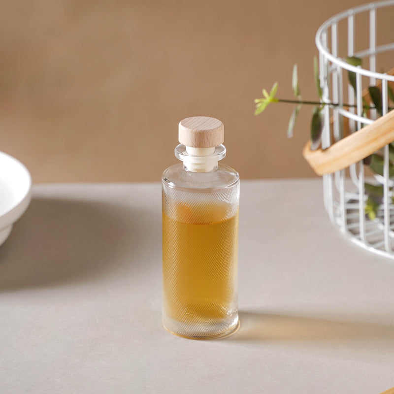 Textured Glass Bottle with Cork - Water bottle, juice bottle, mini bottle | Bottle for Travelling & Dining Table
