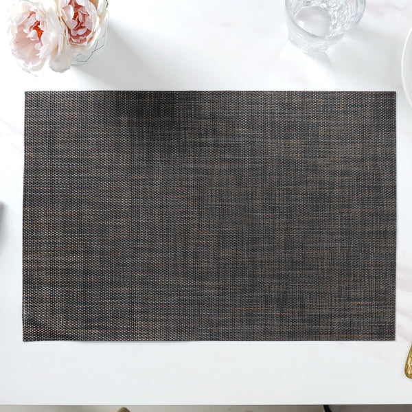 Black Brown PVC Table Mat Set of 6