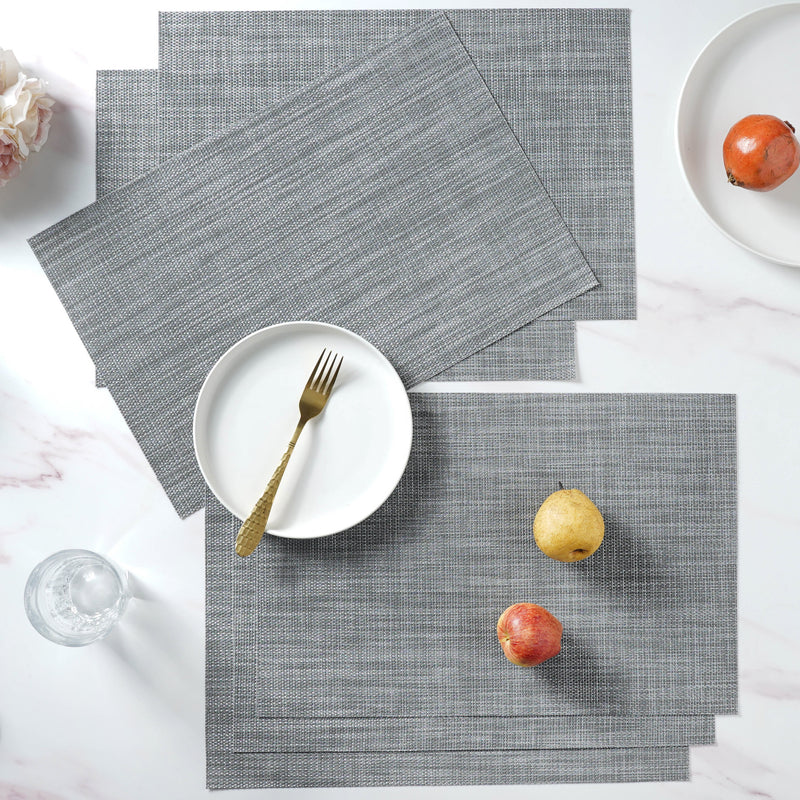 White-grey PVC Table Mat Set of 6