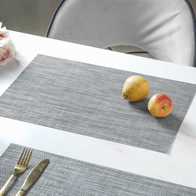 White-grey PVC Table Mat Set of 6