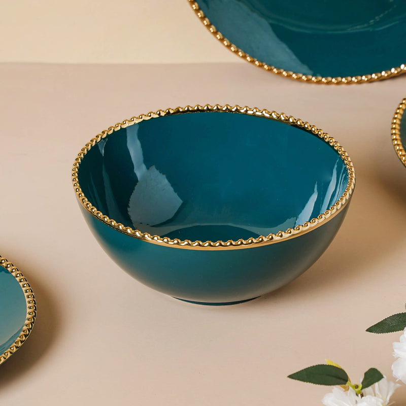Green Elysian 21 Piece Dinner Set For 6
