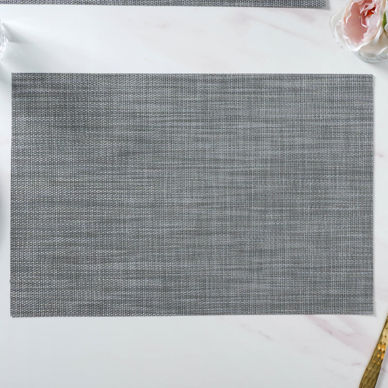 White-grey PVC Table Mat Set of 6