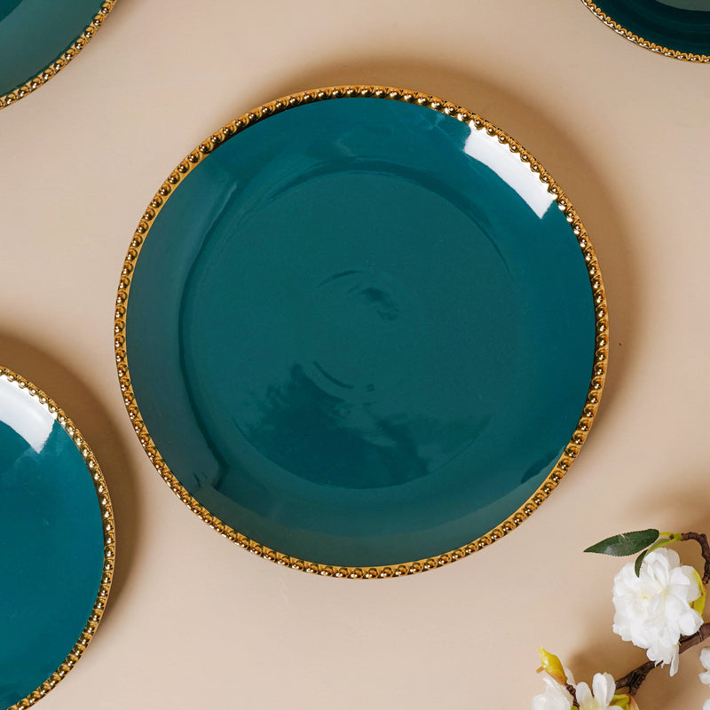 Green Elysian 21 Piece Dinner Set For 6