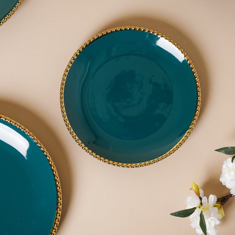 Green Elysian 21 Piece Dinner Set For 6