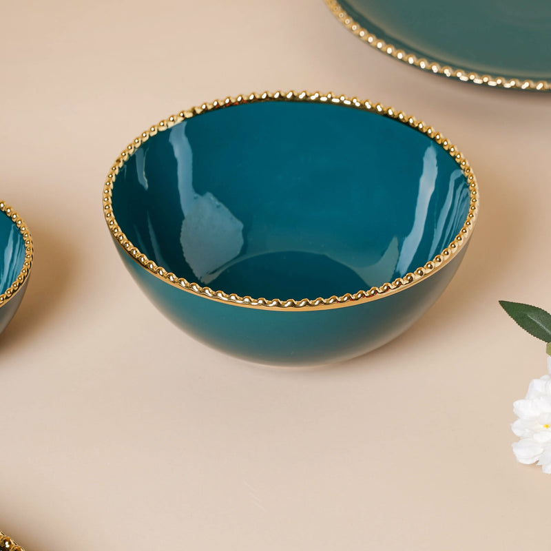 Green Elysian 21 Piece Dinner Set For 6