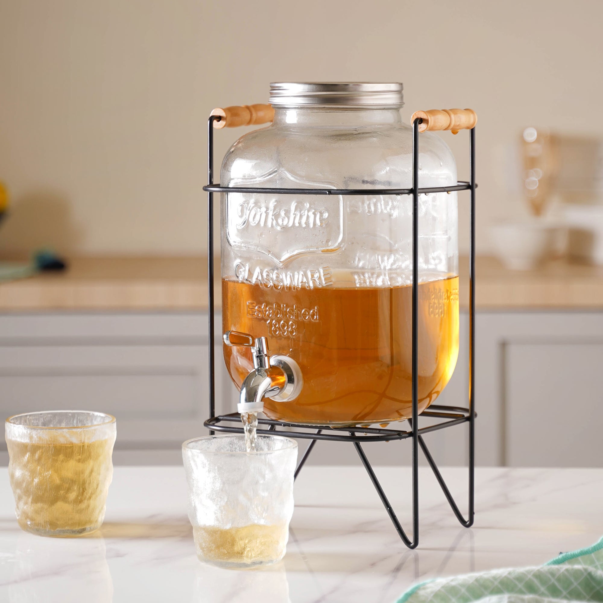 Glass Drink Dispenser With Stand Online Premium Drink Dispenser