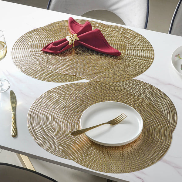 Round Gold Placemat Set of 6