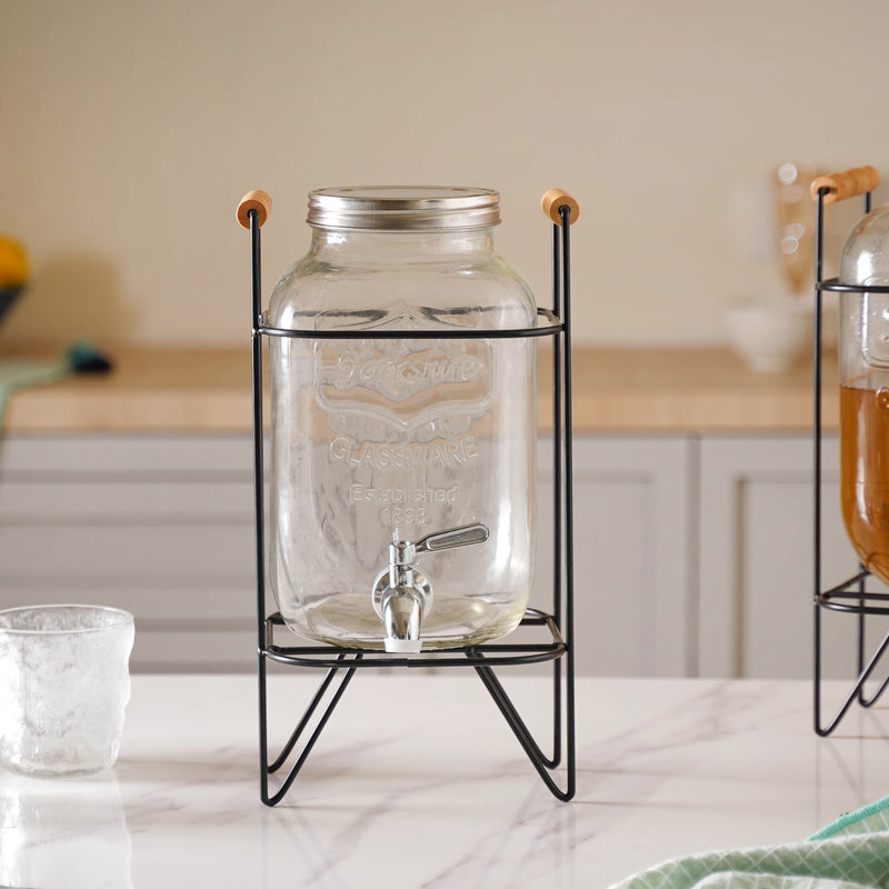 Drink Dispenser with Stand Small - Water dispenser, juice dispenser | Glass dispenser for Dining table & Home decor