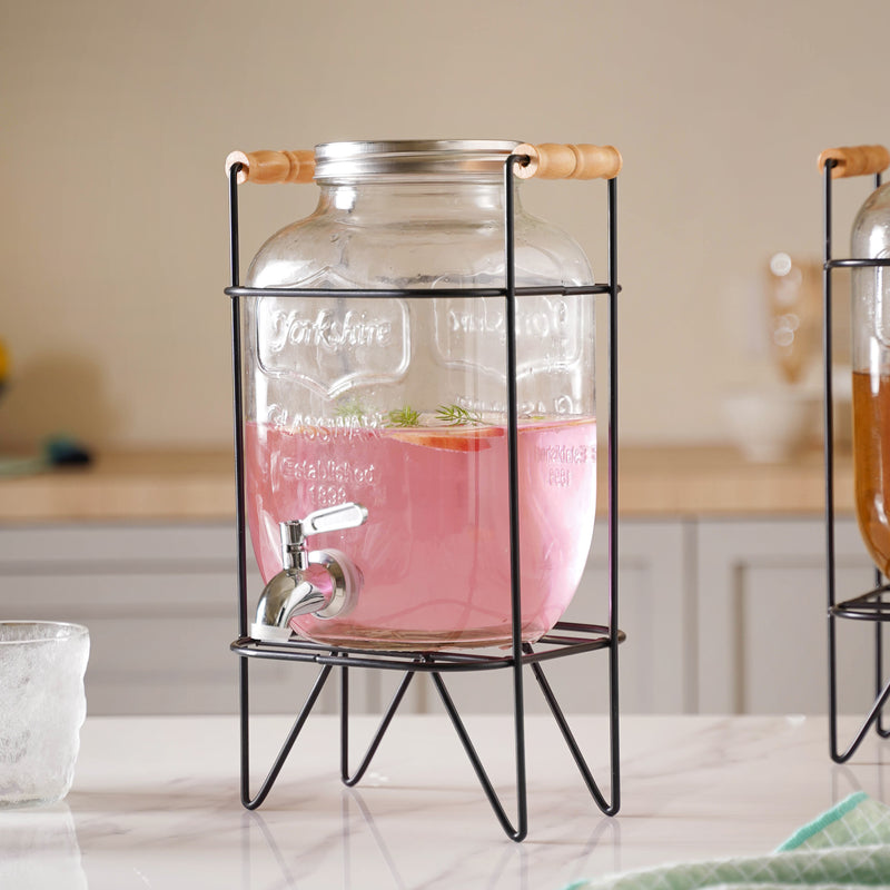 Drink Dispenser with Stand Small - Water dispenser, juice dispenser | Glass dispenser for Dining table & Home decor