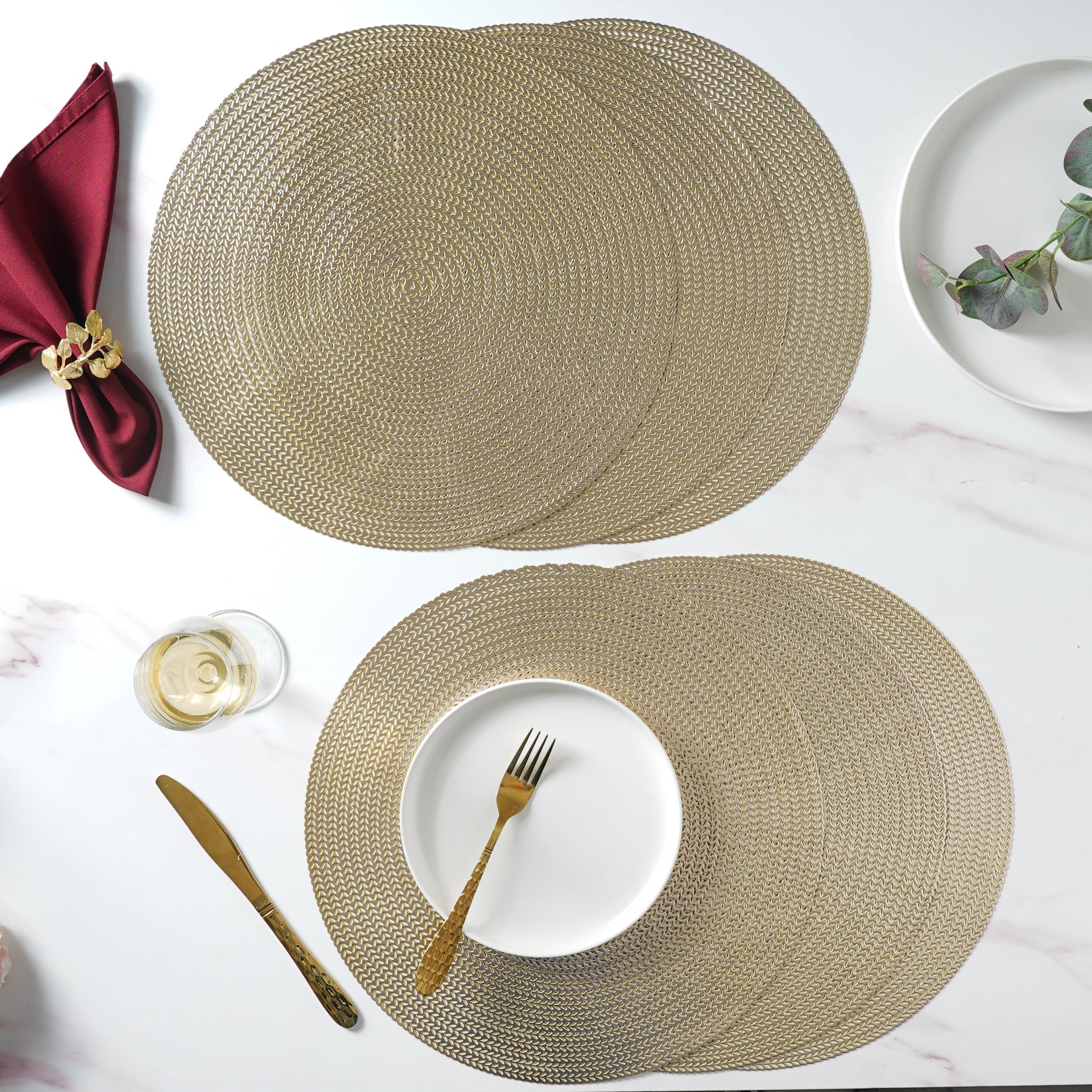 Round Gold Placemat Set of 6