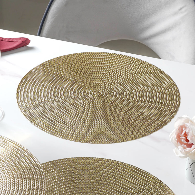 Round Gold Placemat Set of 6