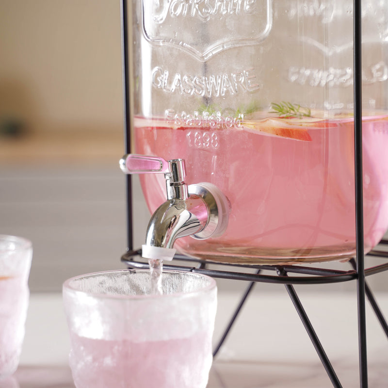 Drink Dispenser with Stand Small - Water dispenser, juice dispenser | Glass dispenser for Dining table & Home decor