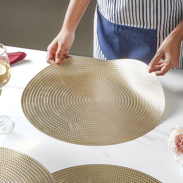 Round Gold Placemat Set of 6