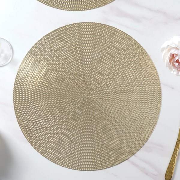 Round Gold Placemat Set of 6