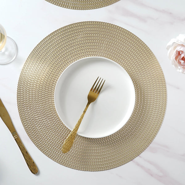 Round Gold Placemat Set of 6