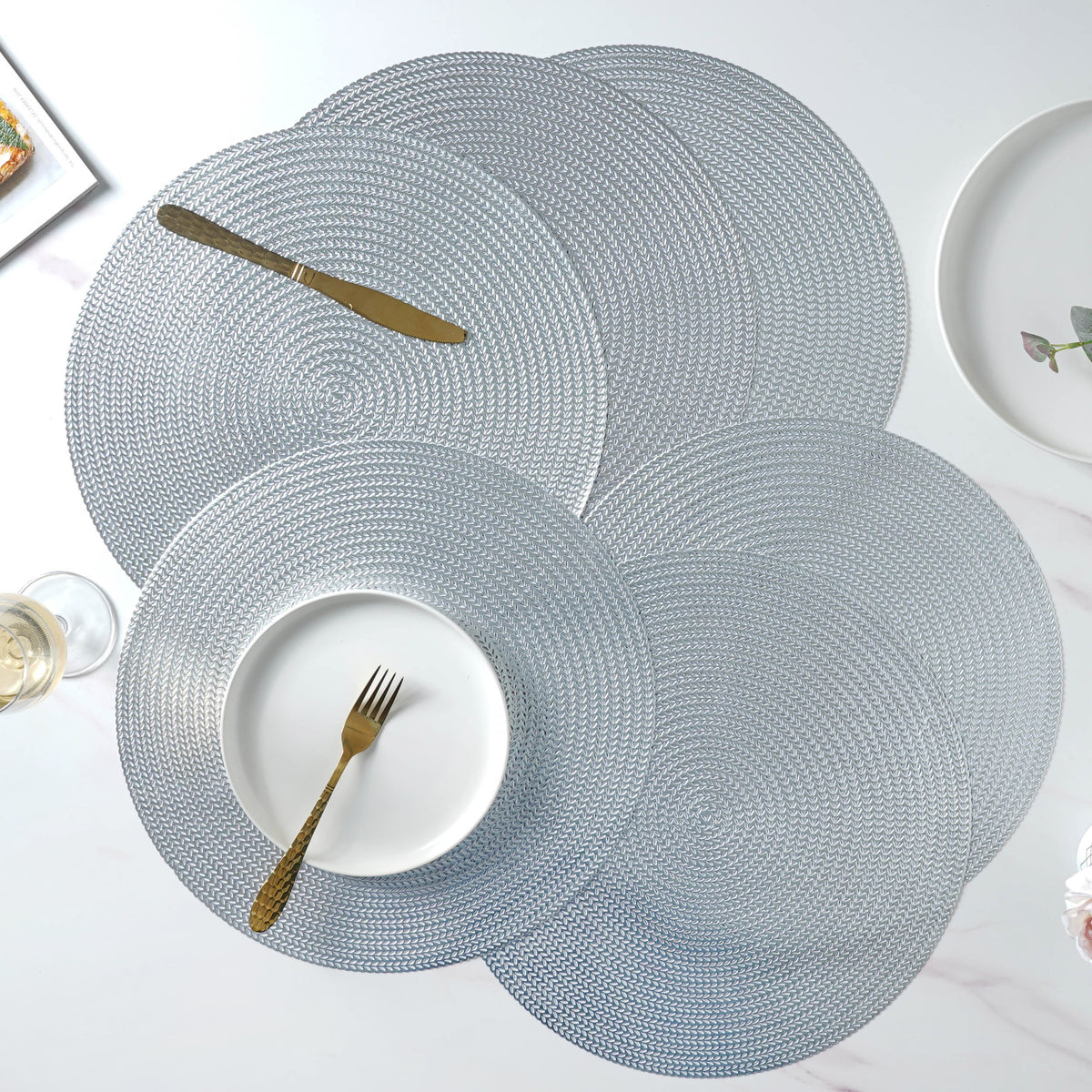 Round Silver Placemat Set of 6