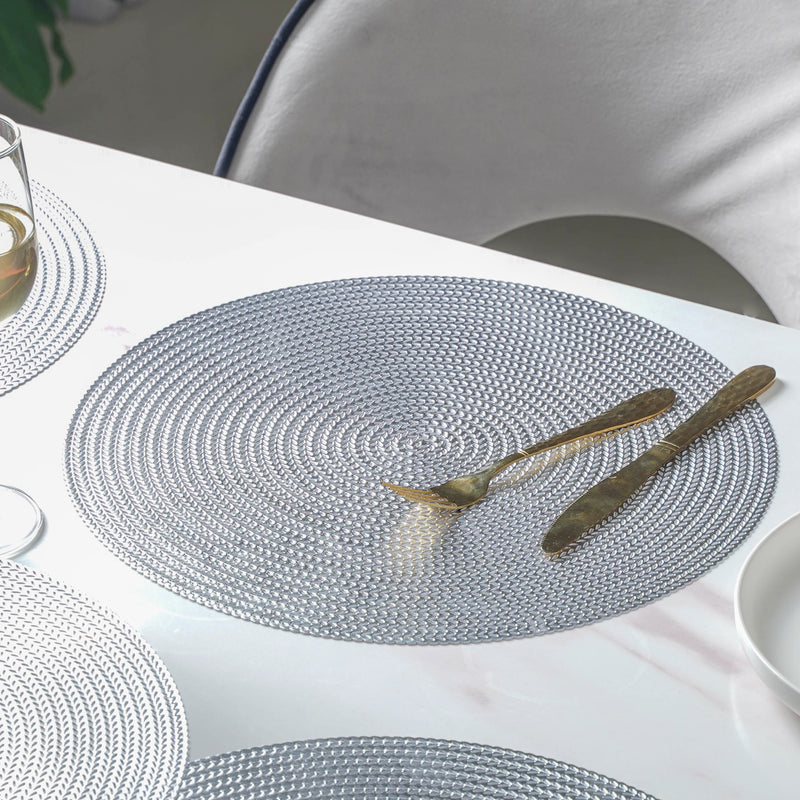 Round Silver Placemat Set of 6