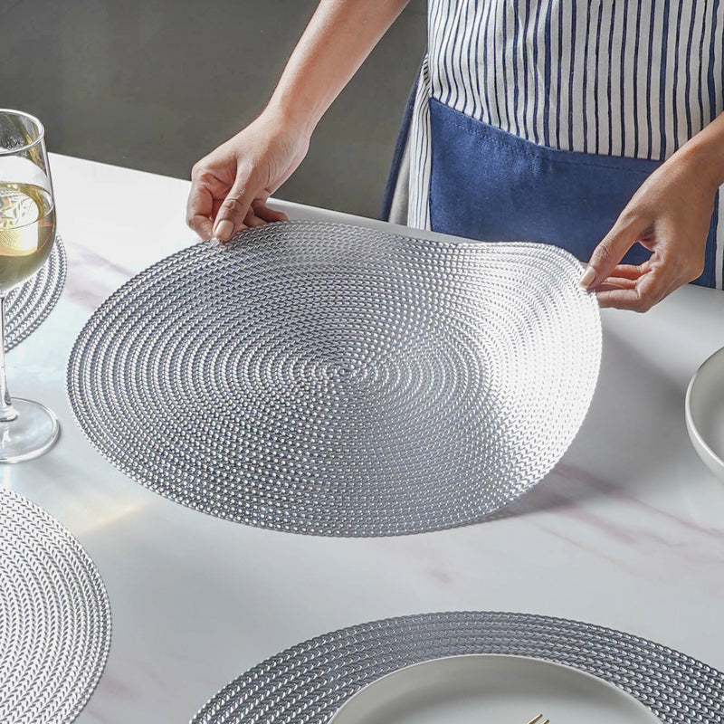 Round Silver Placemat Set of 6