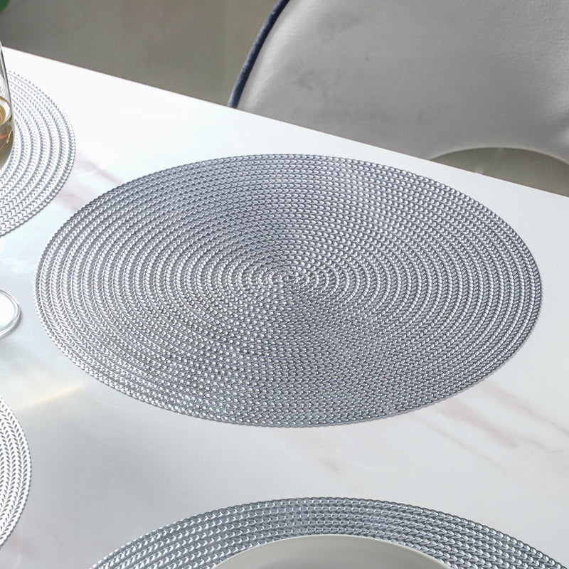 Round Silver Placemat Set of 6