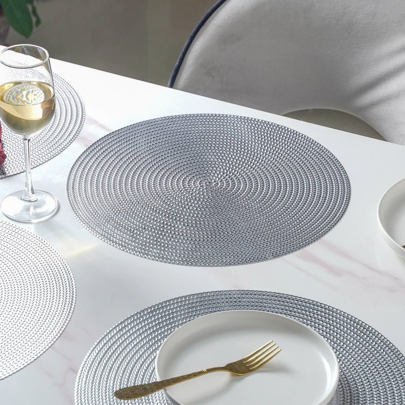 Round Silver Placemat Set of 6