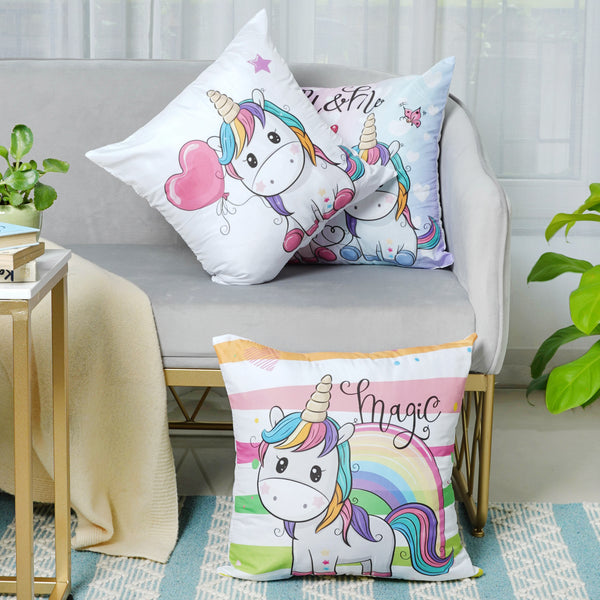 Square Unicorn Pillow Cover Set of 3